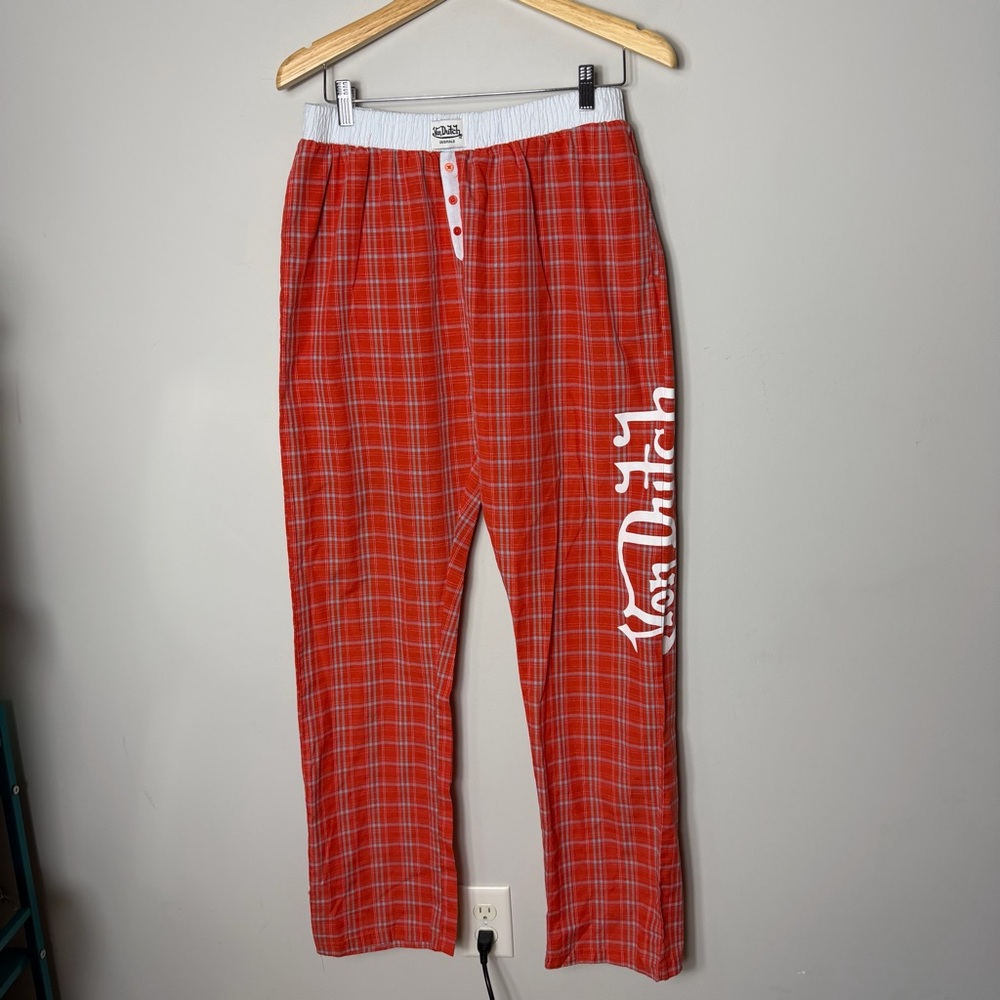 Von Dutch Plaid Pajama Pants PJ Cotton Lounge Size Large